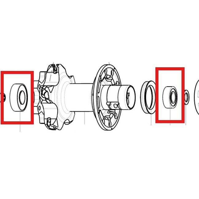 CUSCINETTI MOZZO POSTERIORE MAVIC 9X22X7 (B9) + 12X28X8 (6001) 2015