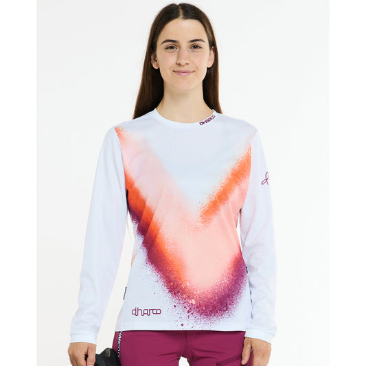 Donna DHARCO GRAVITY FIREBIRD Maglia a maniche lunghe Bianco/Arancione