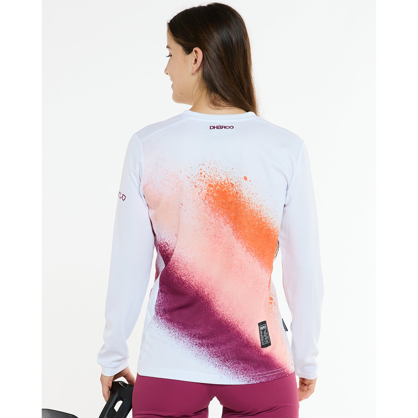 Donna DHARCO GRAVITY FIREBIRD Maglia a maniche lunghe Bianco/Arancione