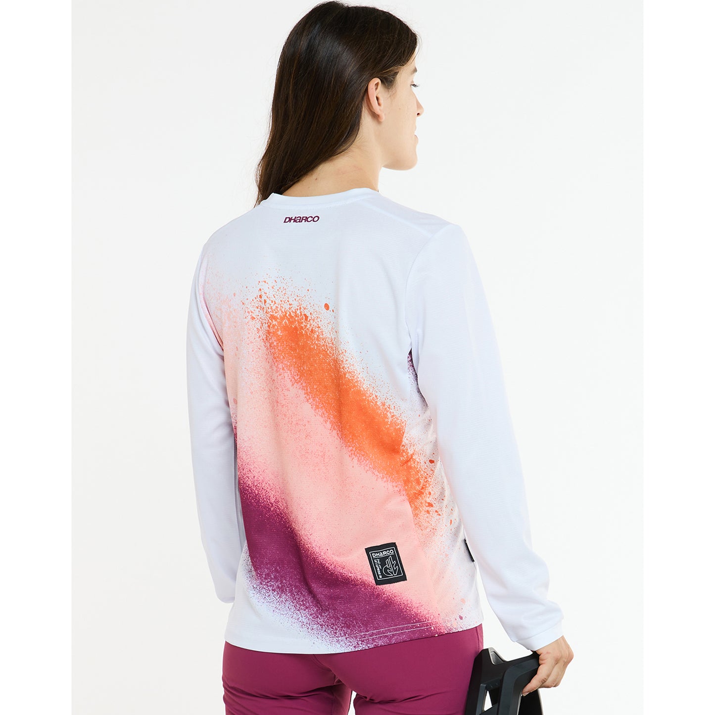 Donna DHARCO GRAVITY FIREBIRD Maglia a maniche lunghe Bianco/Arancione