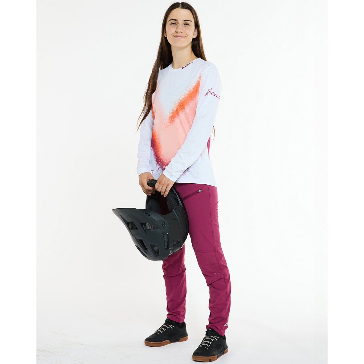 Donna DHARCO GRAVITY FIREBIRD Maglia a maniche lunghe Bianco/Arancione