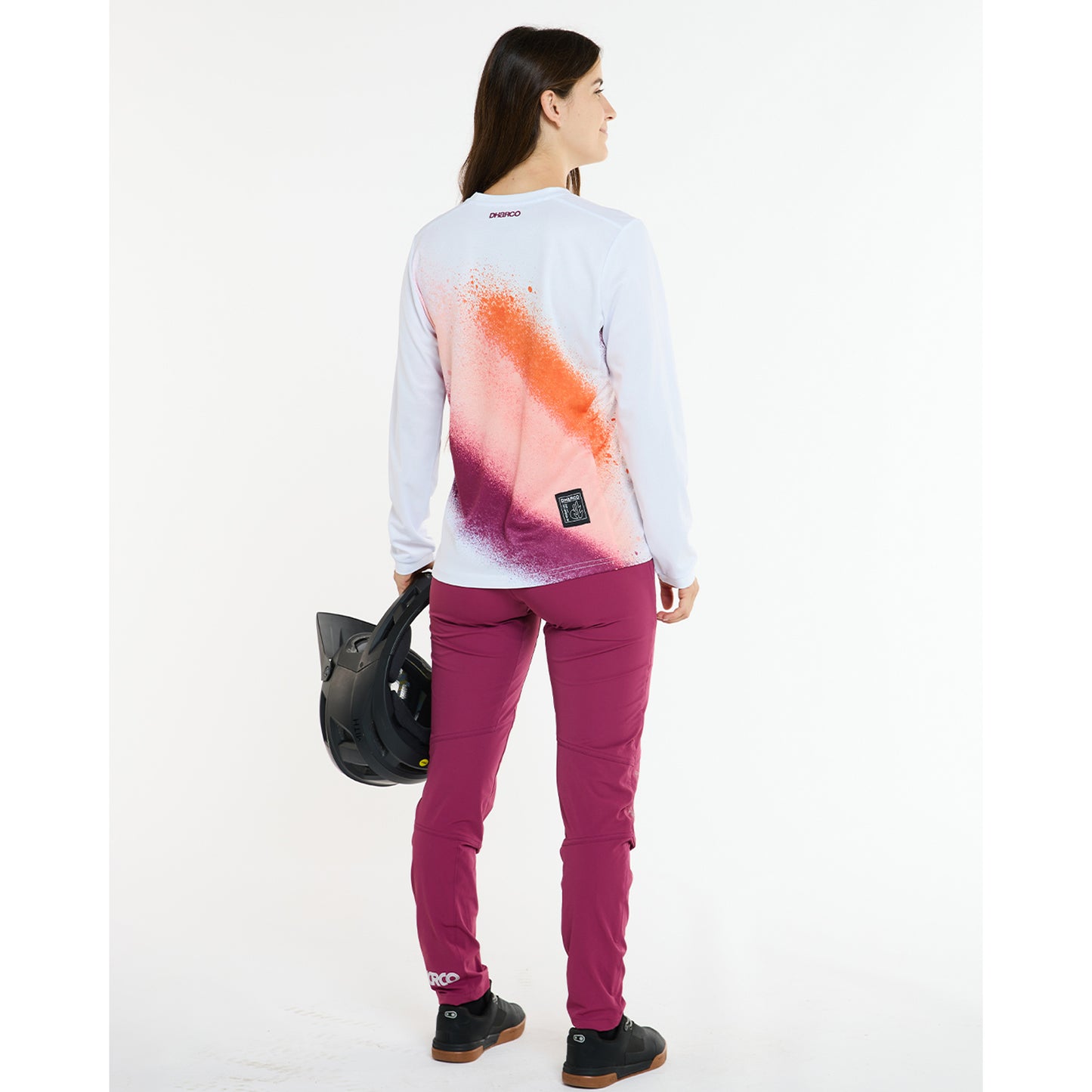 Donna DHARCO GRAVITY FIREBIRD Maglia a maniche lunghe Bianco/Arancione