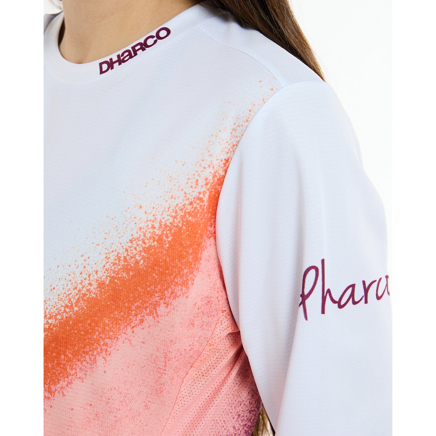 Donna DHARCO GRAVITY FIREBIRD Maglia a maniche lunghe Bianco/Arancione