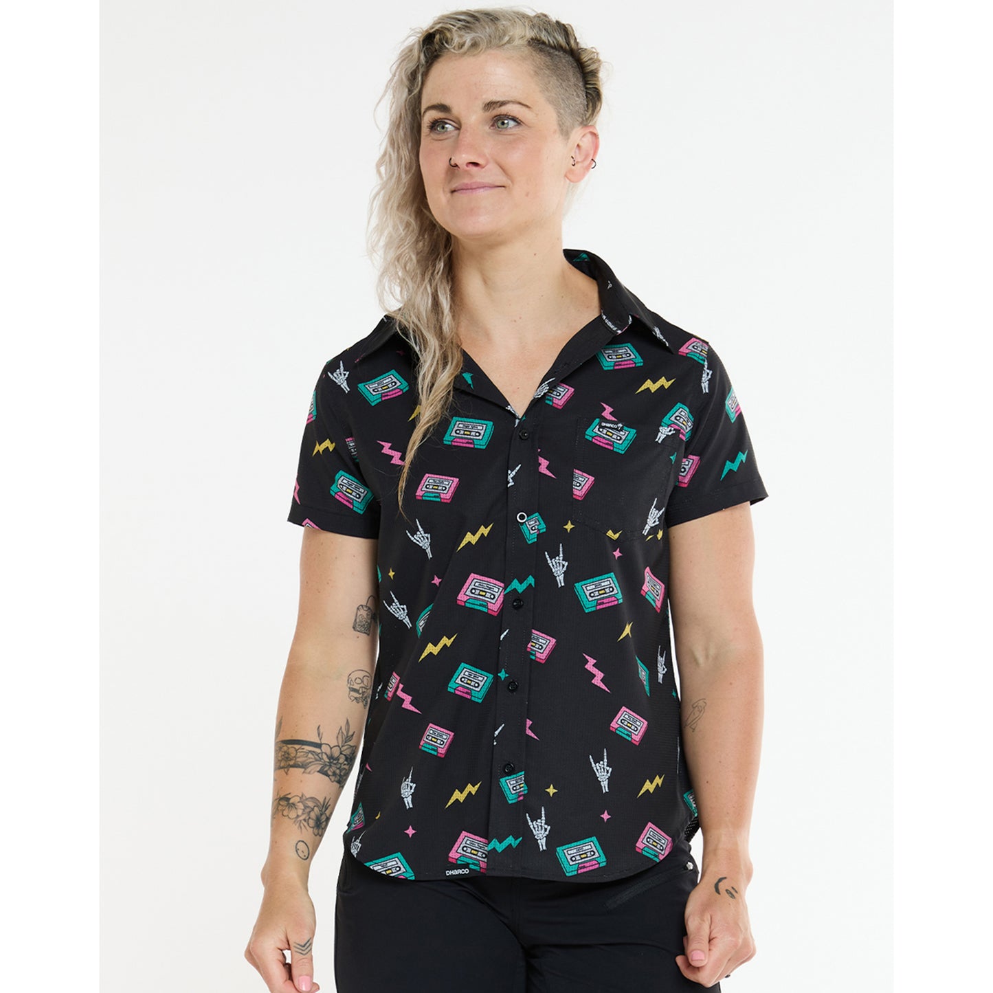 Donna DHARCO TECH PARTY MIX TAPE Camicia tecnica Nero
