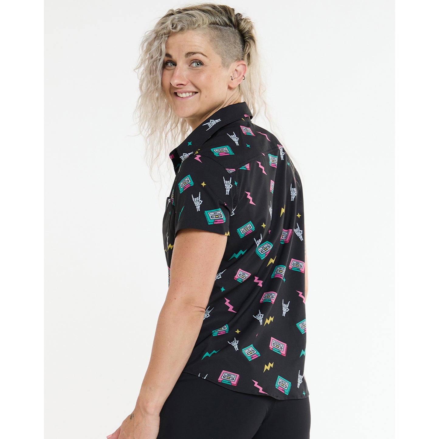 Donna DHARCO TECH PARTY MIX TAPE Camicia tecnica Nero