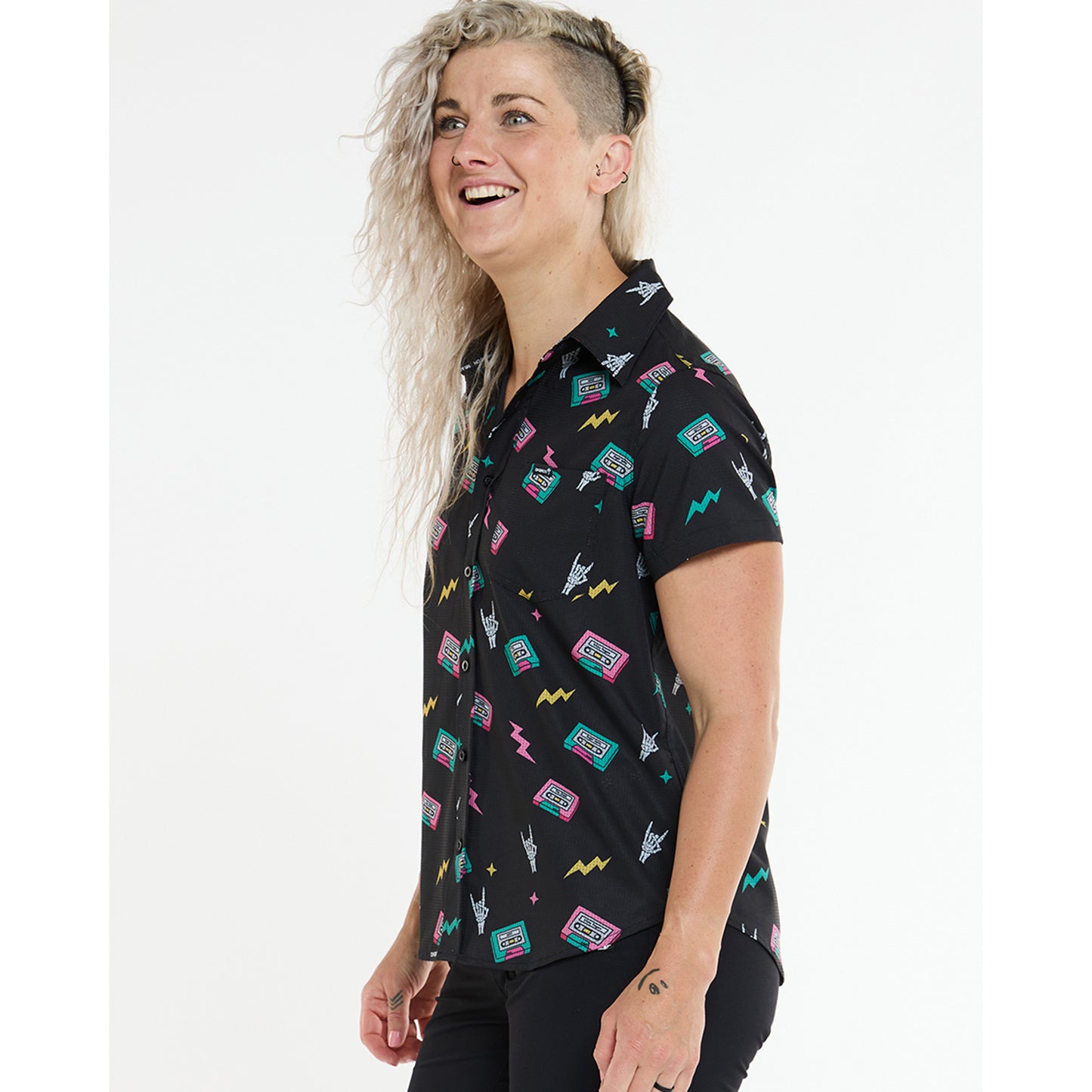 Donna DHARCO TECH PARTY MIX TAPE Camicia tecnica Nero
