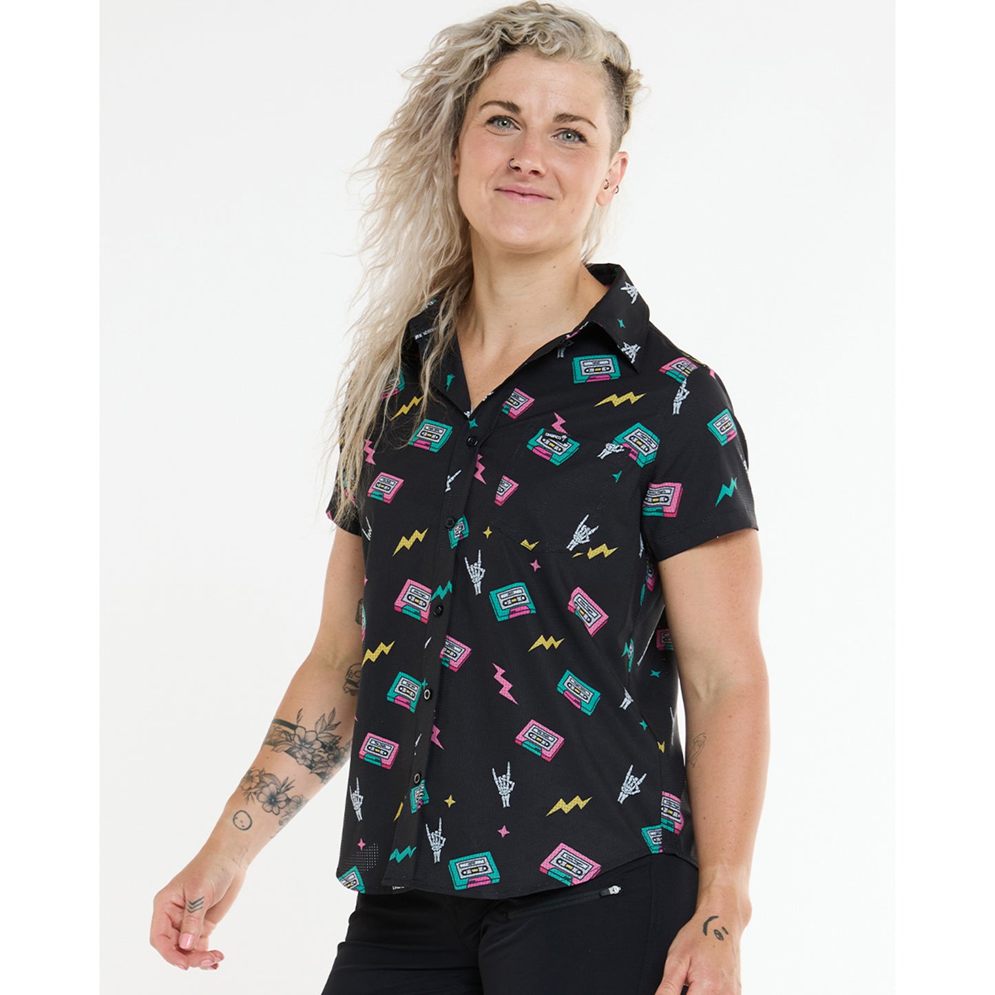 Donna DHARCO TECH PARTY MIX TAPE Camicia tecnica Nero