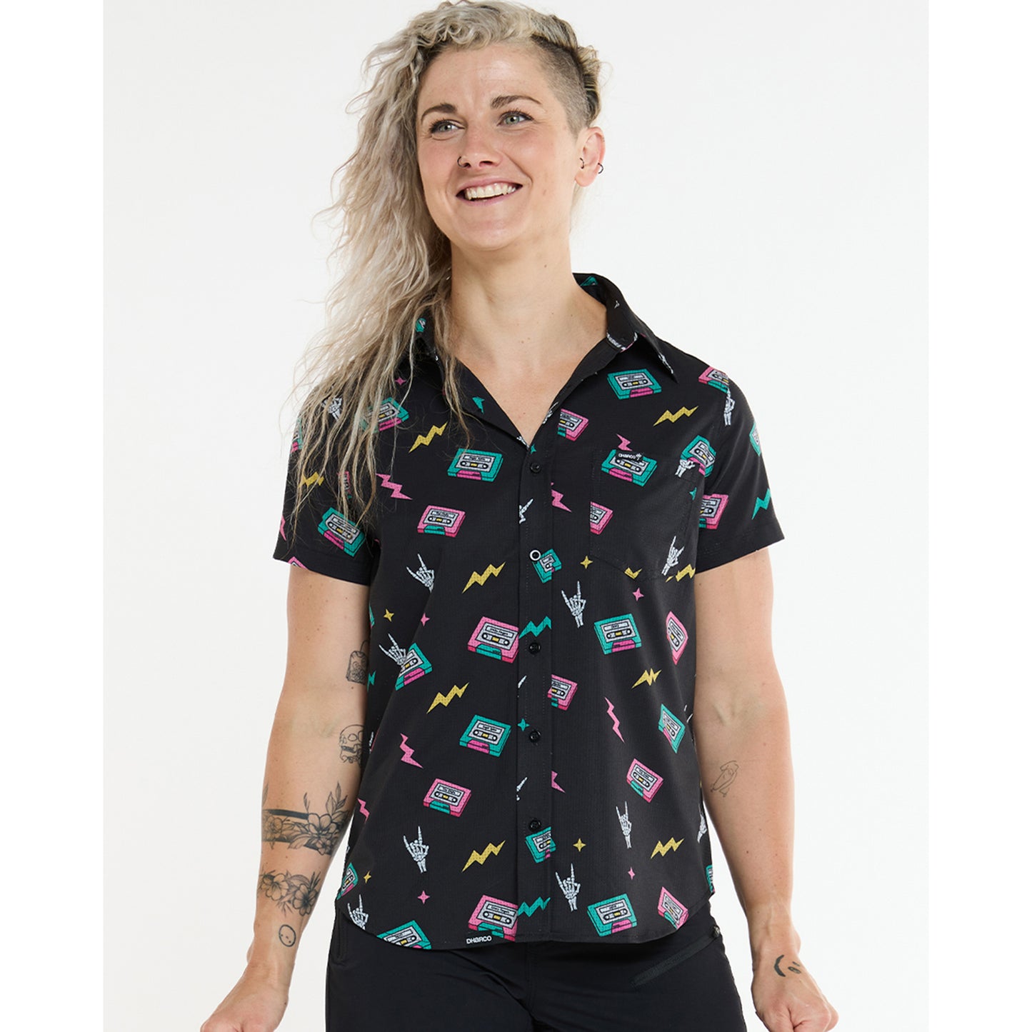 Donna DHARCO TECH PARTY MIX TAPE Camicia tecnica Nero