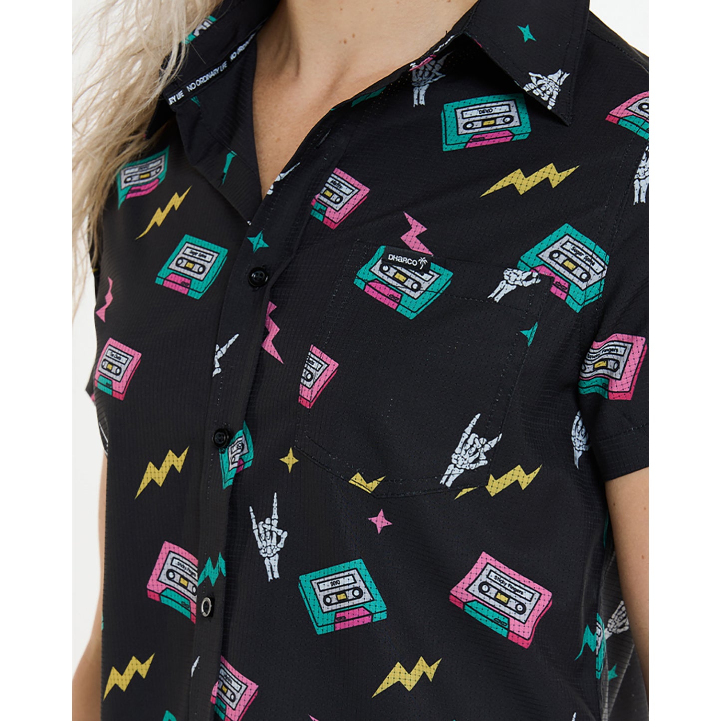 Donna DHARCO TECH PARTY MIX TAPE Camicia tecnica Nero