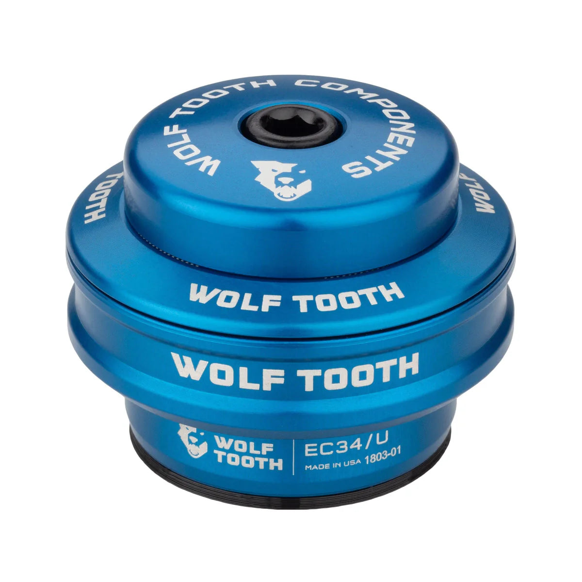 Calotta Superiore per Serie Sterzo Esterna WOLF TOOTH PREMIUM 1"1/8 EC34 Stack 16 mm Blu