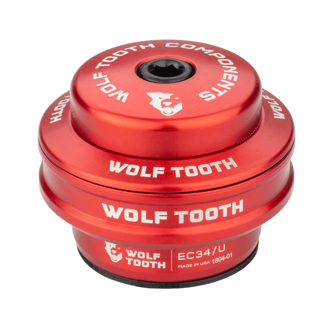 Coppa alta per serie sterzo esterna WOLF TOOTH PERFORMANCE 1"1/8 EC34 Stack 16 mm Rossa