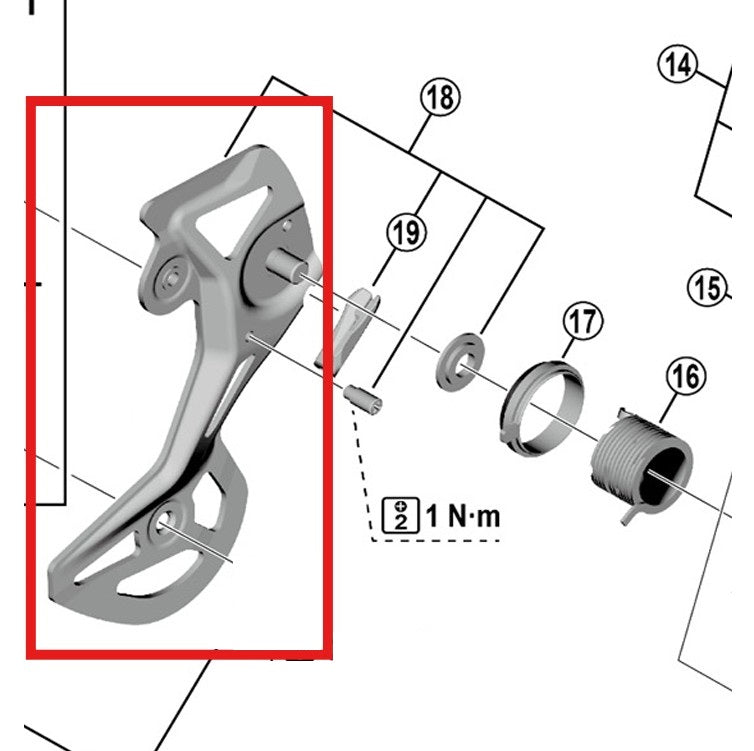 Tipo di forcella esterna SHIMANO GS RD-M8100