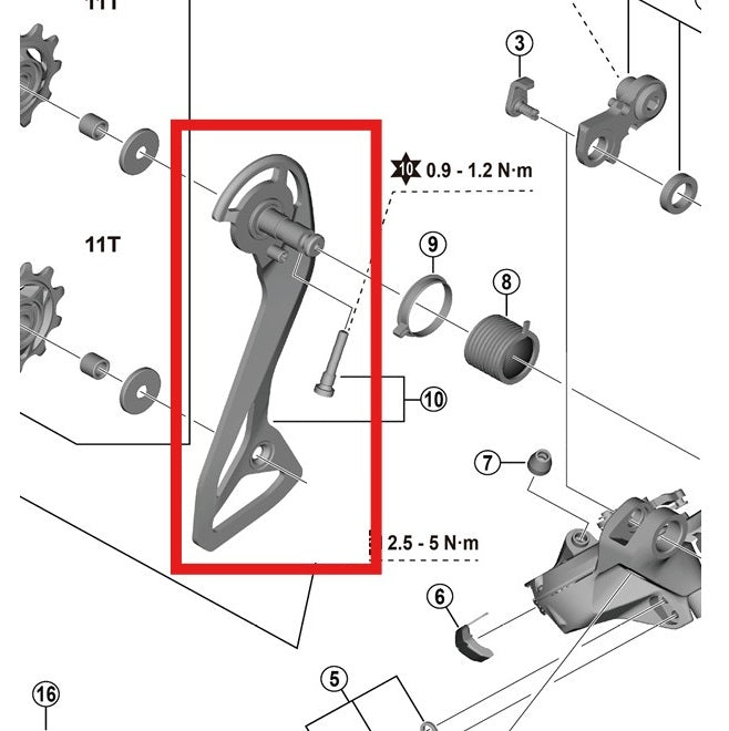 SHIMANO RD-R7150 Perno esterno e viti