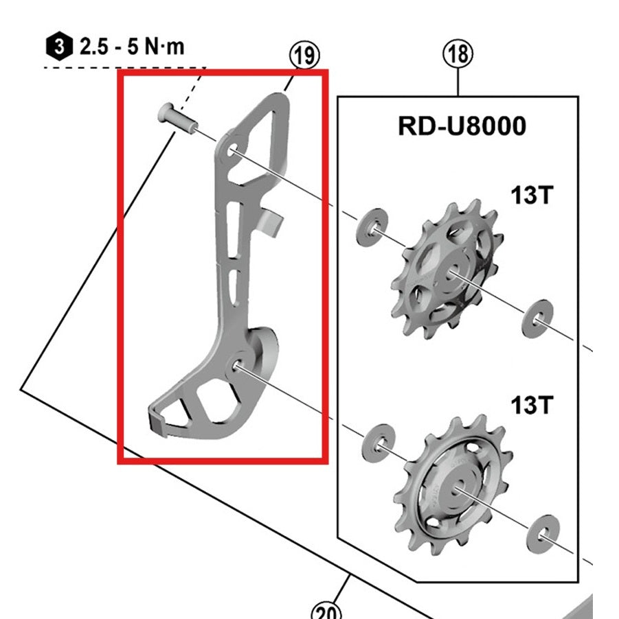 SHIMANO RD-U8000/U6000 GS Gabbia interna del deragliatore posteriore