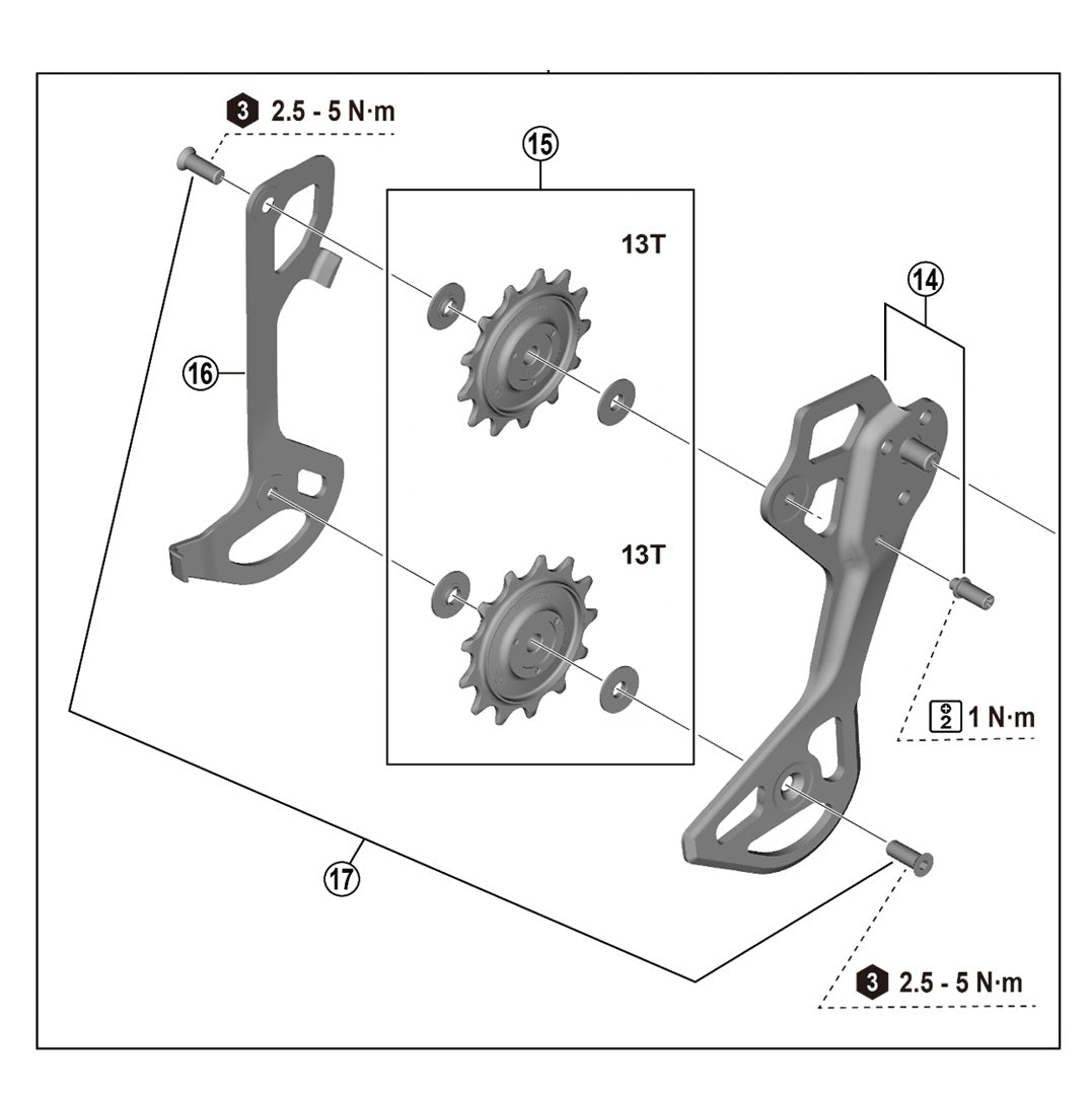 SHIMANO XTR RD-M8250 12V Deragliatore posteriore SGS