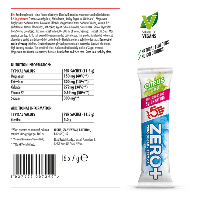 HIGH 5 ZERO+ STICK IDRATANTE ALLA CREATINA (11,5 g) Limone