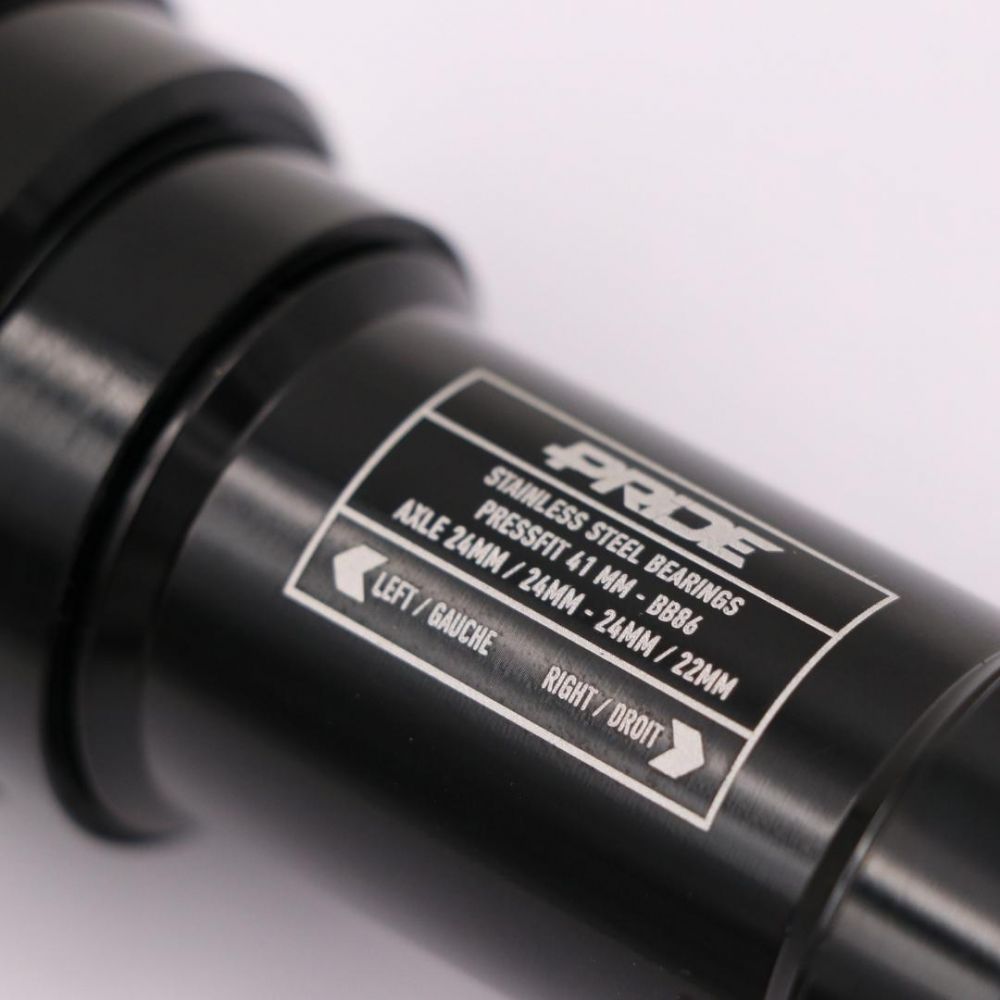 Movimento centrale PRIDE BB86 in acciaio inox - 24 mm nero