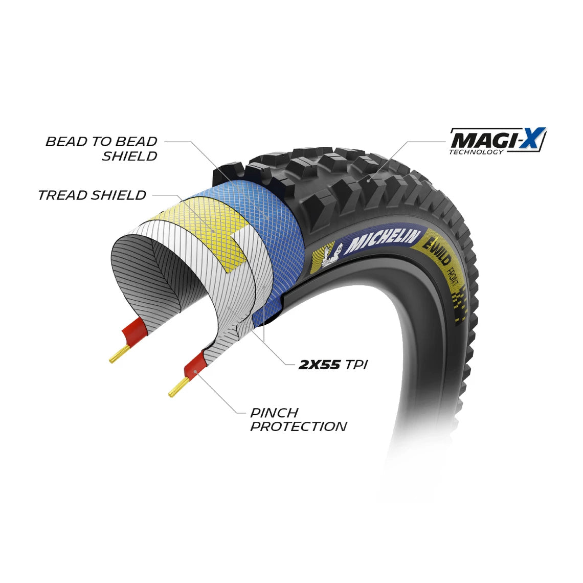 MICHELIN E-WILD FRONT Racing Line 29x2.40 Tubeless Ready Copertoni morbidi