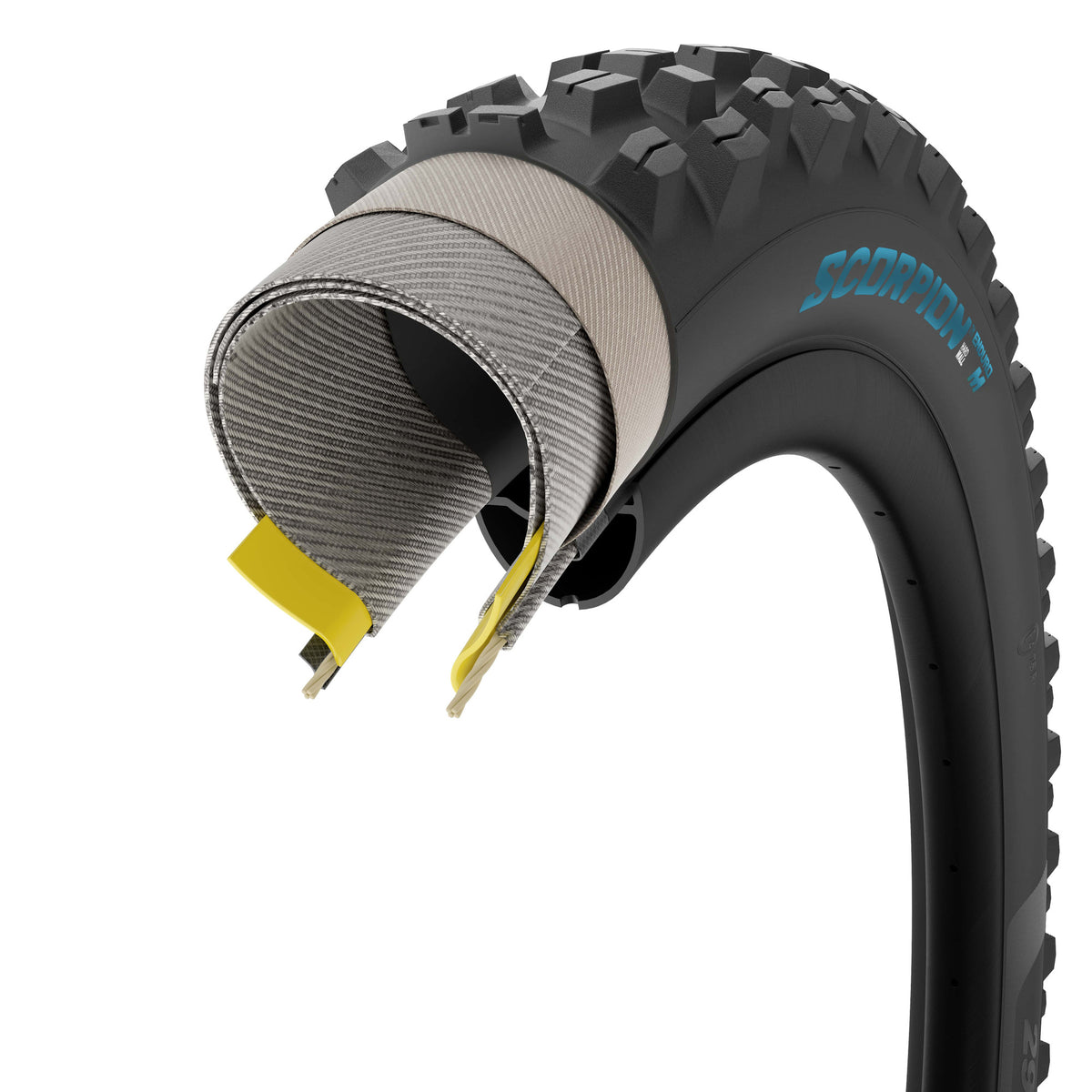 Copertone PIRELLI SCORPION ENDURO M COLOUR EDITION 29x2.40 HardWall Tubeless Ready pieghevole nero/turchese Petronas