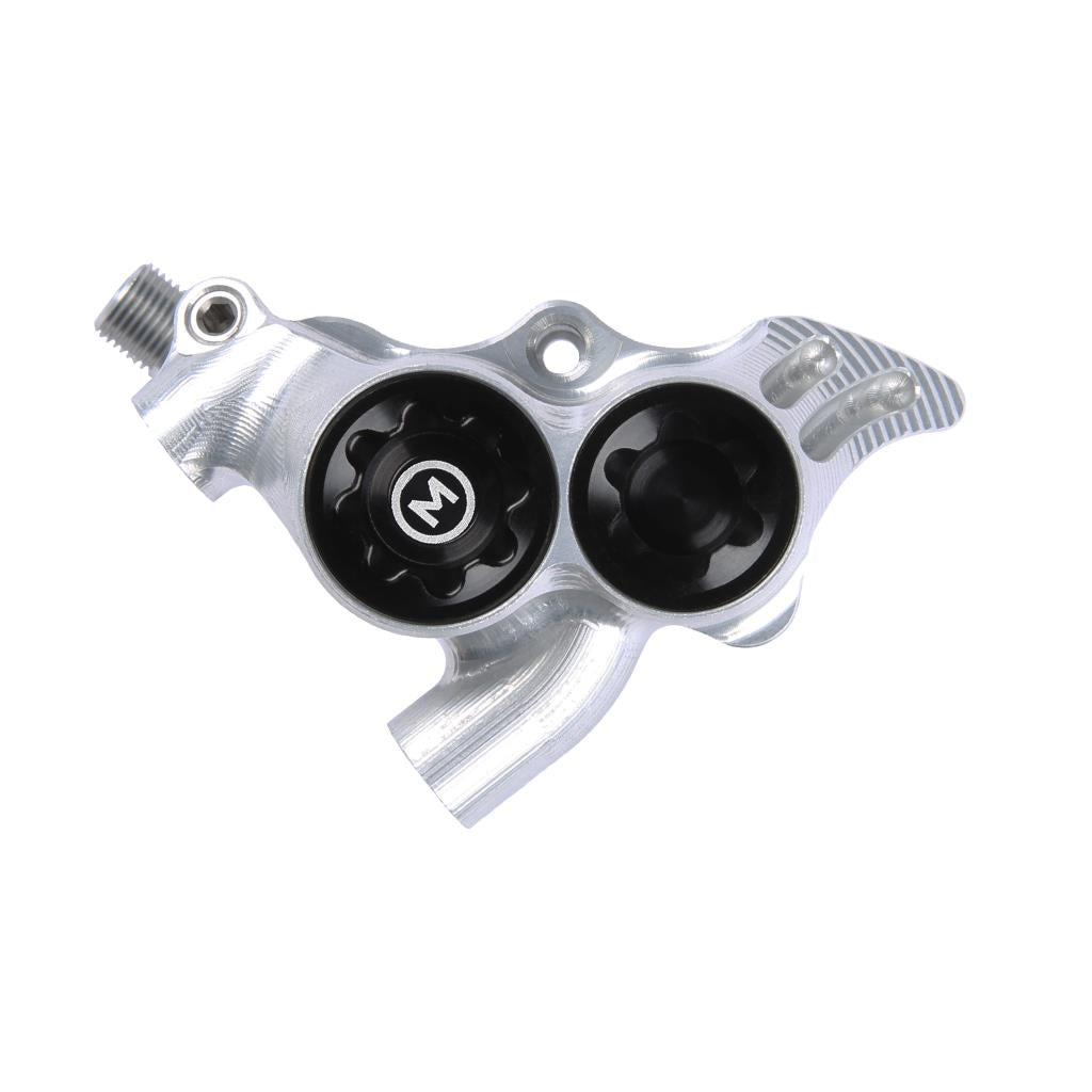 Pinza freno idraulica HOPE RX4+ FM 34 mm a 4 pistoncini in argento minerale