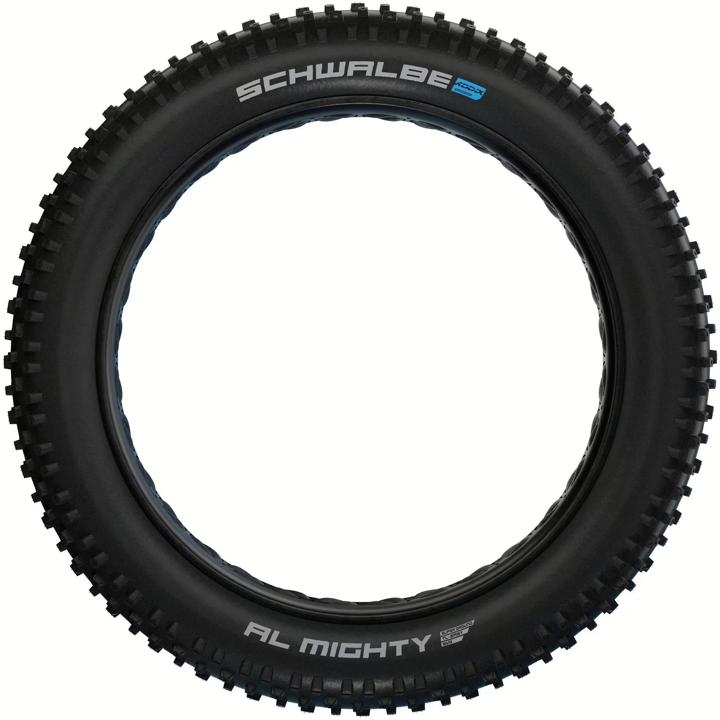 Pneumatico SCHWALBE Al MIGHTY SuperGround Addix 26x4,80 Tubeless Easy, morbido, nero, chiodato