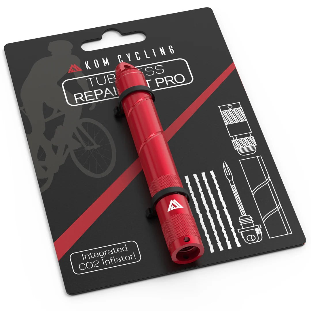 KOM CYCLING Kit di riparazione Tubeless PRO Rosso