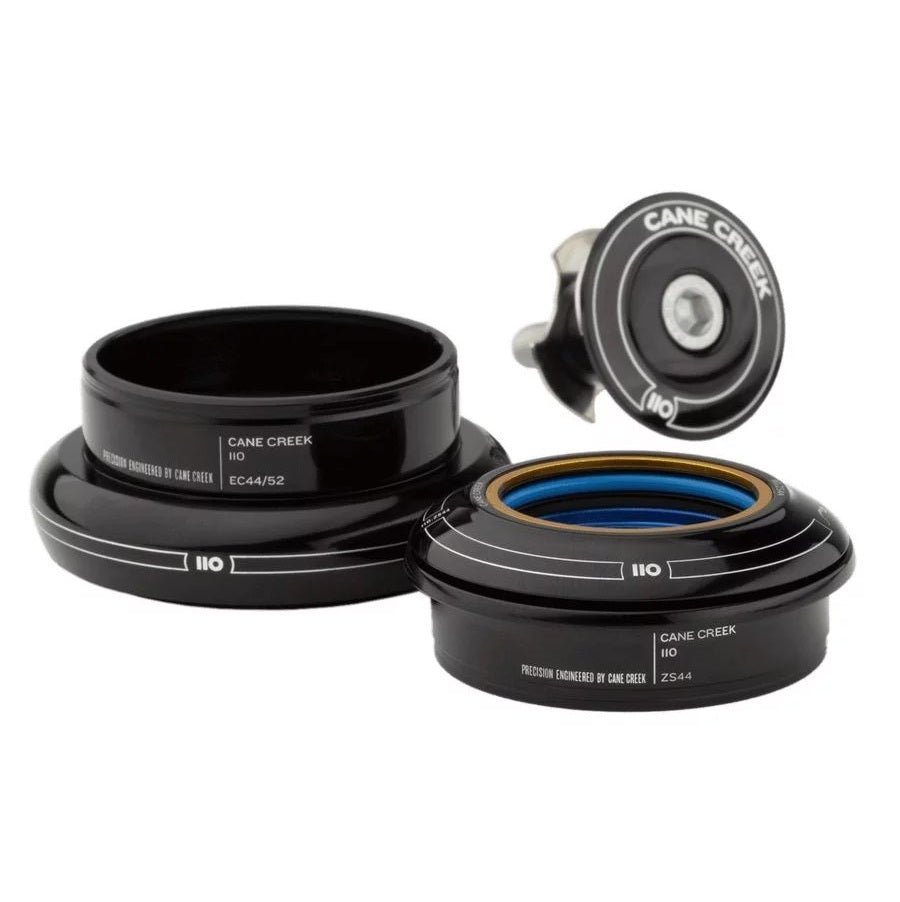 Cuffia CANE CREEK 110 Tapered , 1 1/8"-1.5", IS41/28.6/H9 | IS52/40, corta 51.1OD, larga, nera
