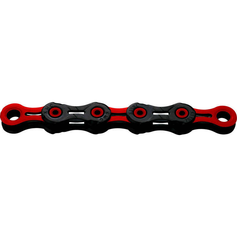 Catena KMC DLC12 nera/rossa cerata 12V