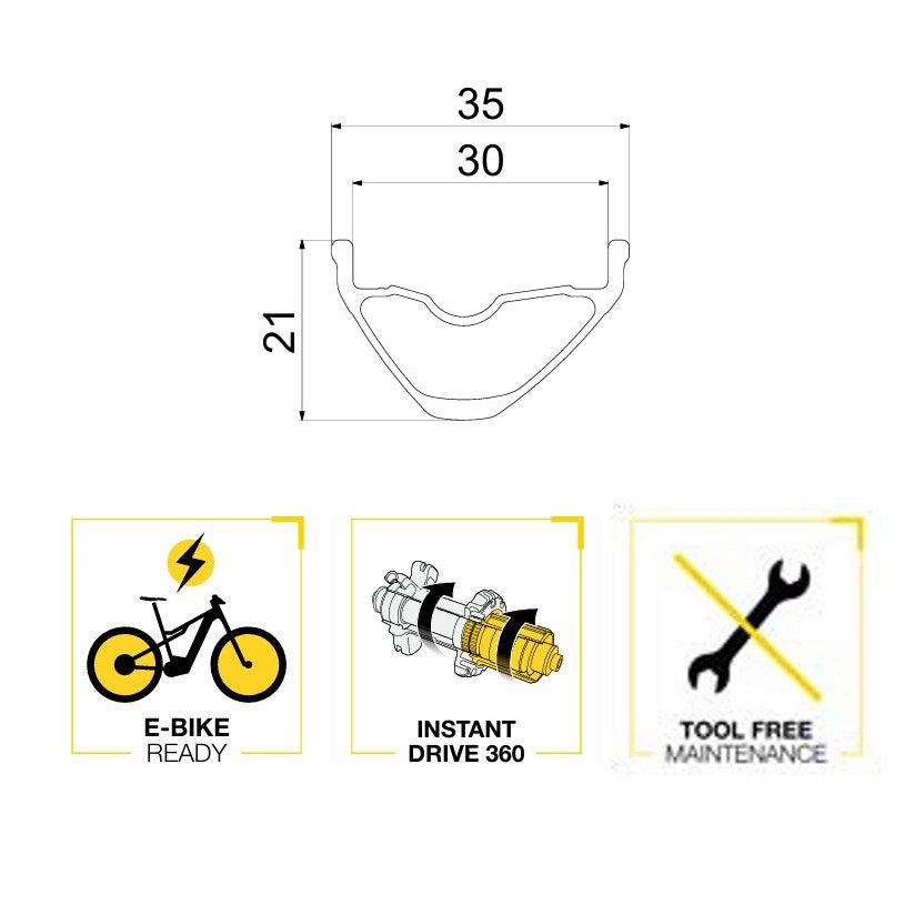 Coppia di ruote MAVIC E-CROSSRIDE 1 da 27,5" 30MM