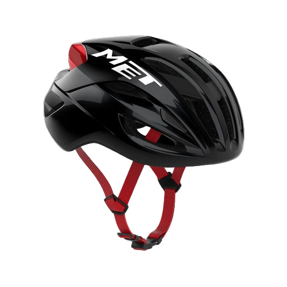 MET RIVALE MIPS Casco da strada nero/rosso