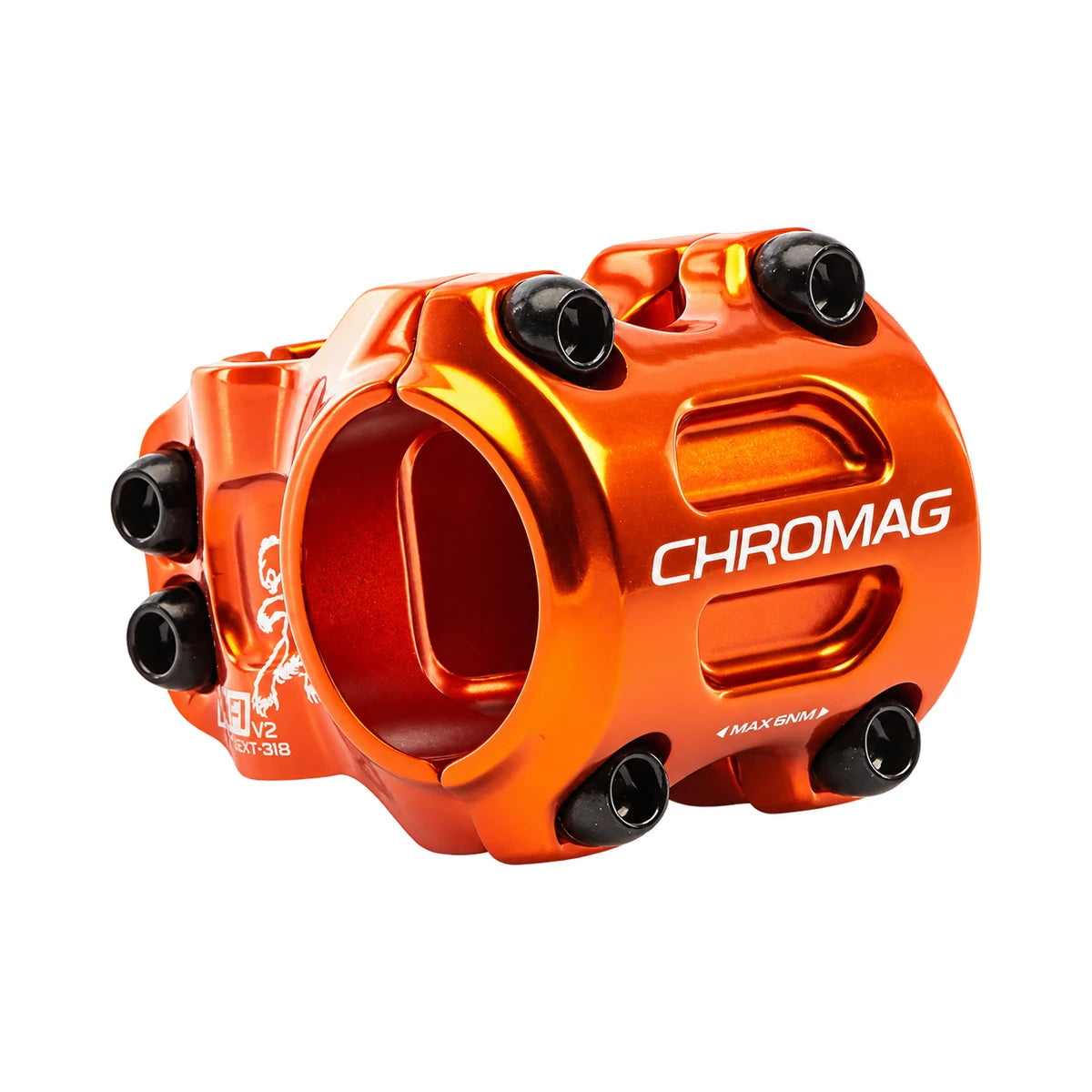 Attacco manubrio CHROMAG HIFI V2 0° arancione — vista principale su sfondo bianco