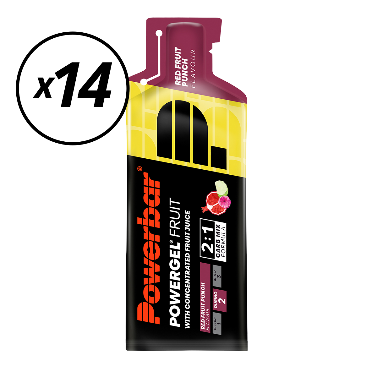 Confezione da 14 gel energetici POWERBAR POWERGEL FRUIT (41gr) Frutti rossi a breve conservazione