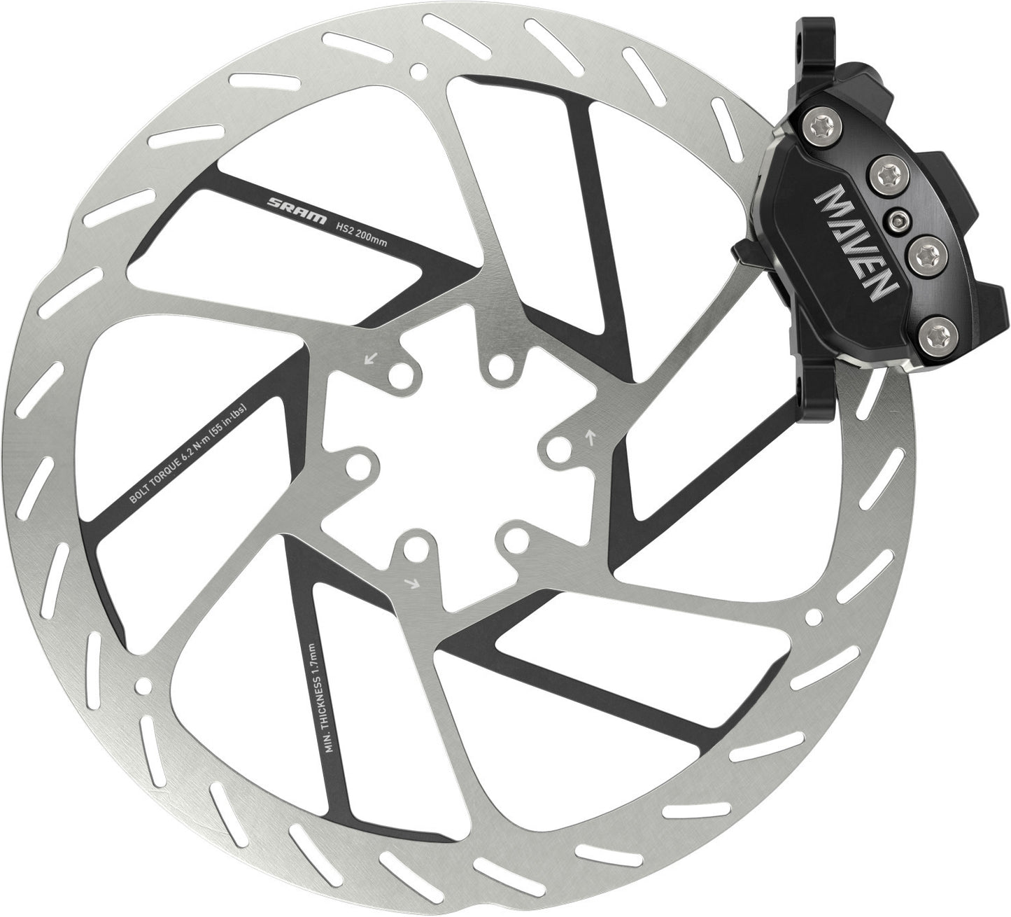 Freno posteriore SRAM MAVEN SILVER Nero