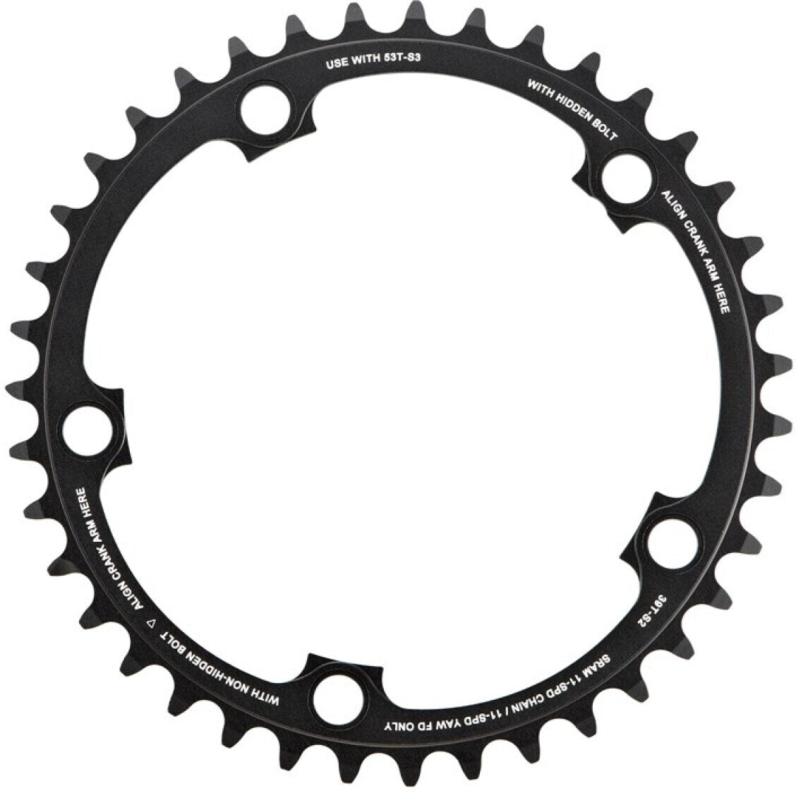 Corona interna SRAM RED 22 / Force 22 X-Glide R da 39 denti, girobulloni 130 mm, codice 11.6218.009.005
