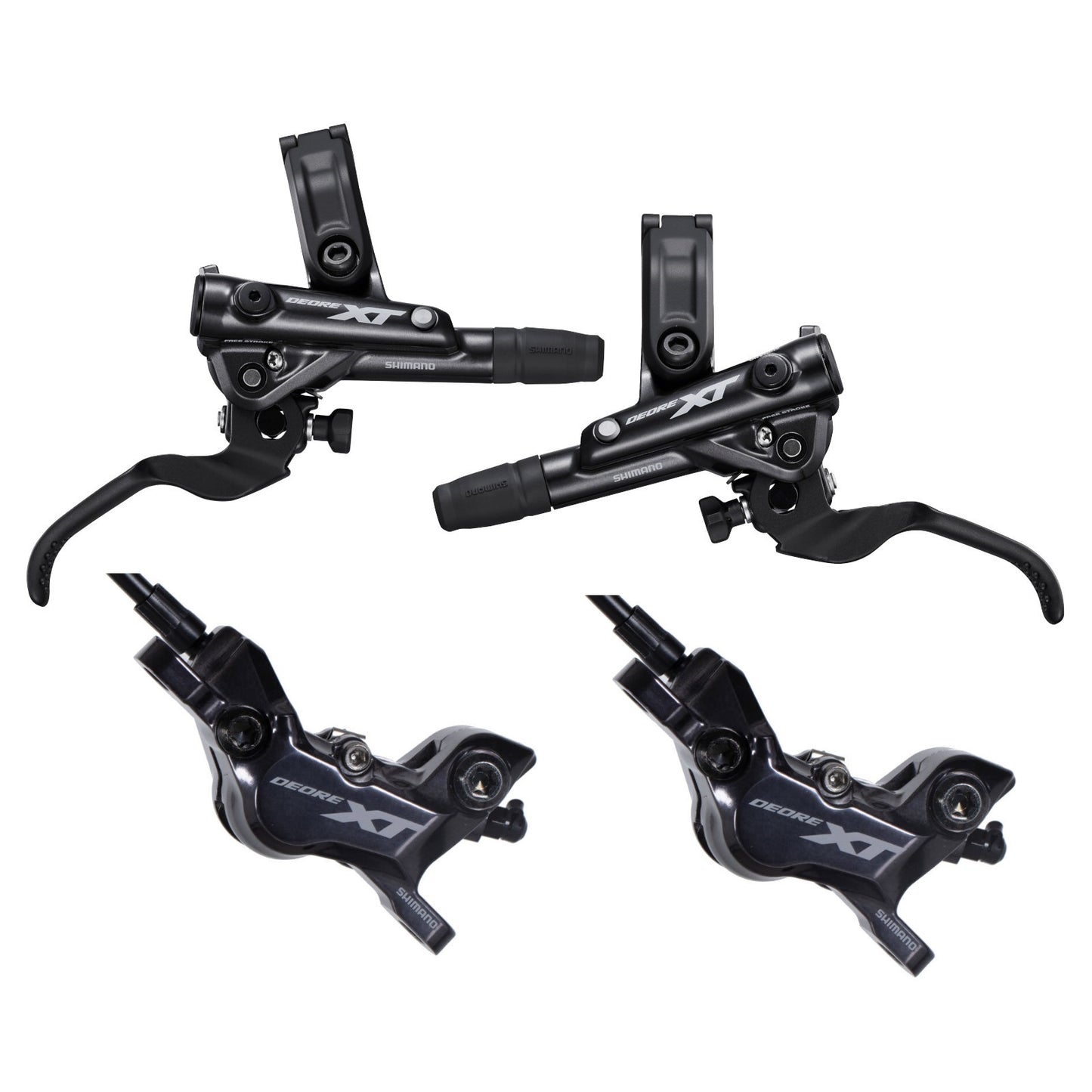 Coppia di freni SHIMANO XT M8120 a 4 pistoni senza dischi