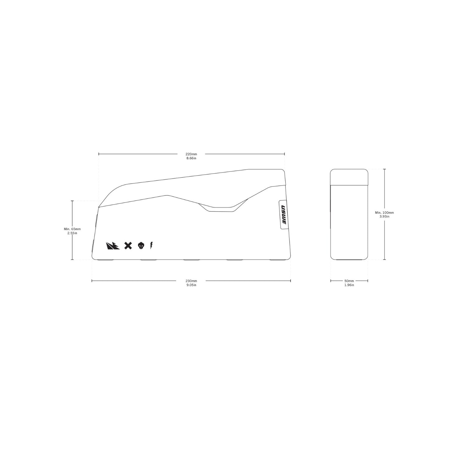 USWE TOP TUBE MAGNETIC 1,2 L Borsa da telaio Nero