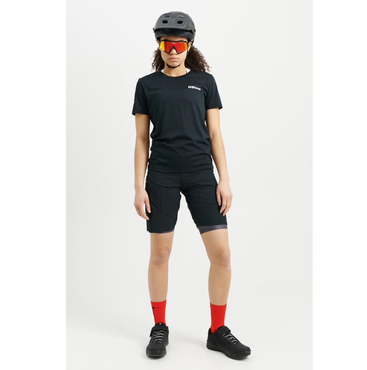 Pantaloncini MTB USWE HYBRID Donna Nero