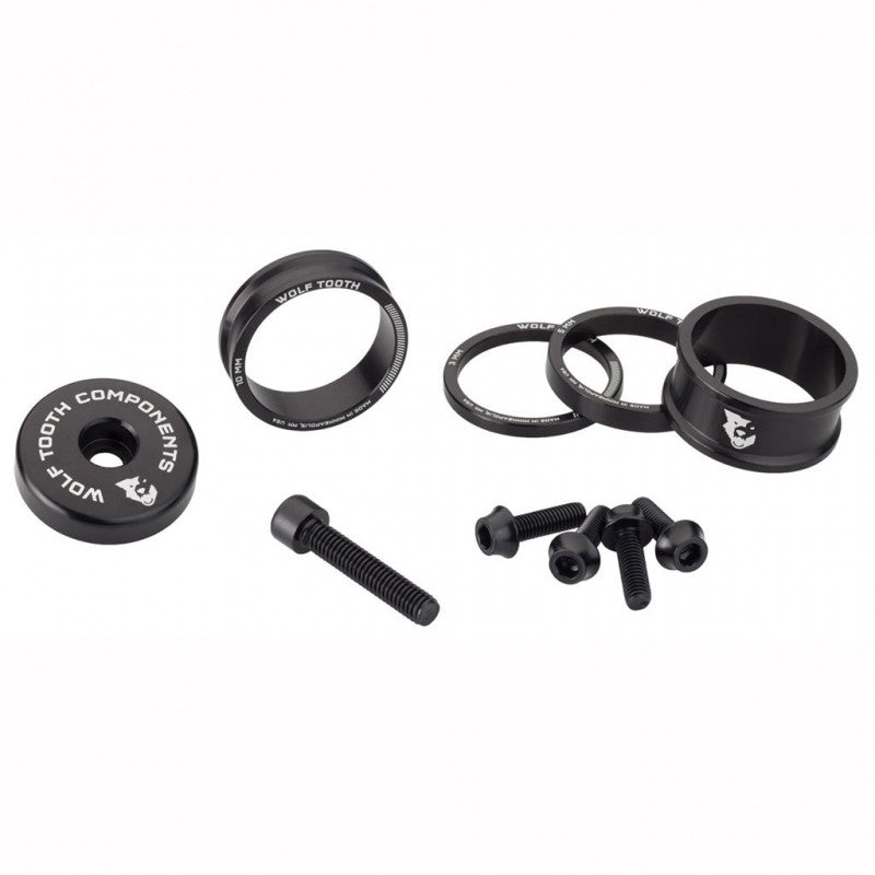 WOLFTOOTH BLING KIT Distanziali, Attacco manubrio e viti Nero