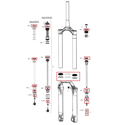 200 ore/anno kit di manutenzione DOMINIO ROCKSHOX (2025+) Generazione C