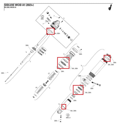 Kit Manutenzione 50h ROCKSHOX SIDLUXE WCID (2023) GENERATION-A