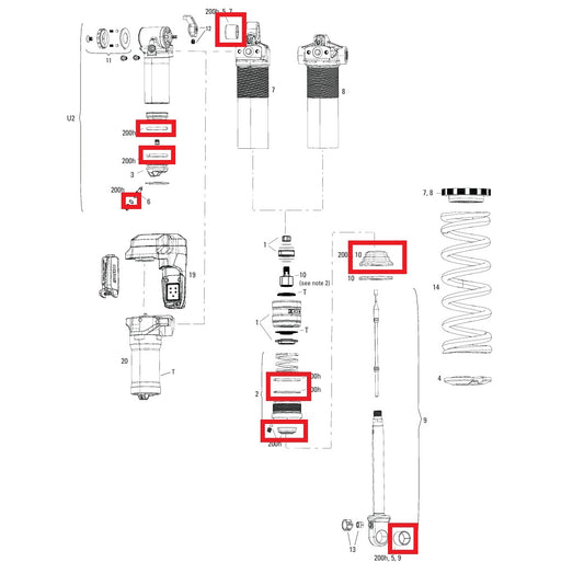 Kit di assistenza 200 ore / 1 anno ROCKSHOX VIVID COIL C1+ (2025+)