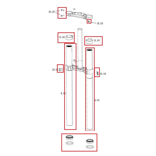 Kit di aggiornamento per subacquei ROCKSHOX BOXXER D1 (2024+)