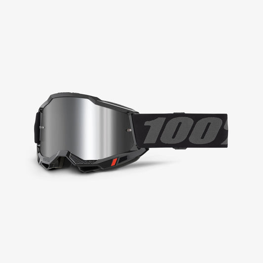 Maschera 100% ACCURI 2 Nero Schermo Silver Mirror