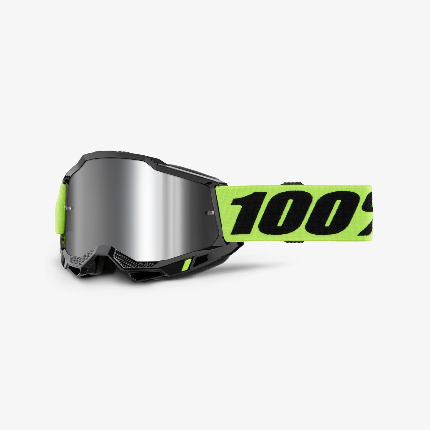 Maschera 100% ACCURI 2 Giallo Visiera Silver Mirror