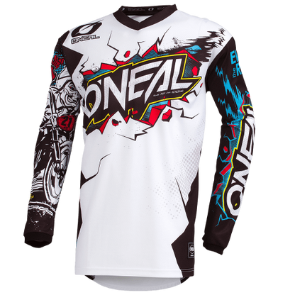 Maillot O'NEAL ELEMENT VILLAIN Junior Maniche Lunghe Bianco