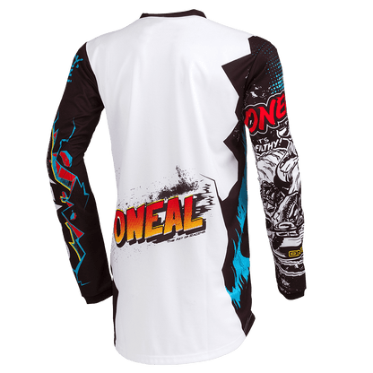 Maillot O'NEAL ELEMENT VILLAIN Junior Maniche Lunghe Bianco