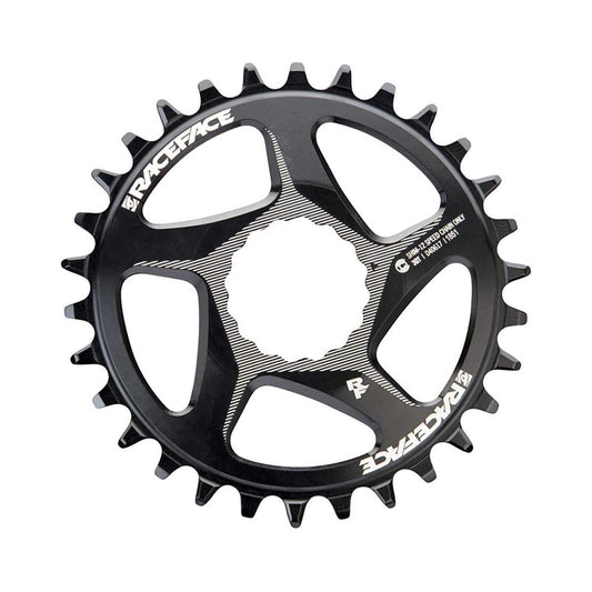 Corona monocorona RACE FACE 12 velocità Direct Mount compatibile con SHIMANO nera — vista della corona su sfondo bianco