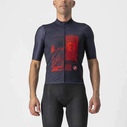 Maglia CASTELLI 13 SCREEN Maniche Corte Blu/Rosso