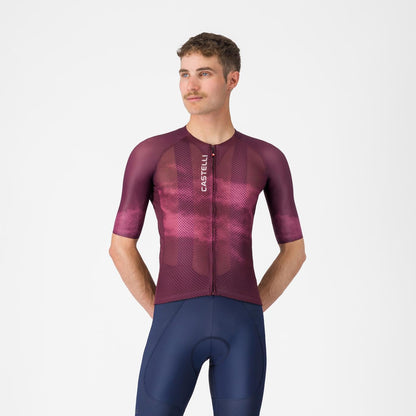 Maillot CASTELLI CLIMBER'S A/C Maniche Corte Bordeaux