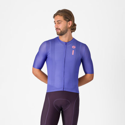 Maillot CASTELLI DRITTONE LOGO Maniche Corte Viola